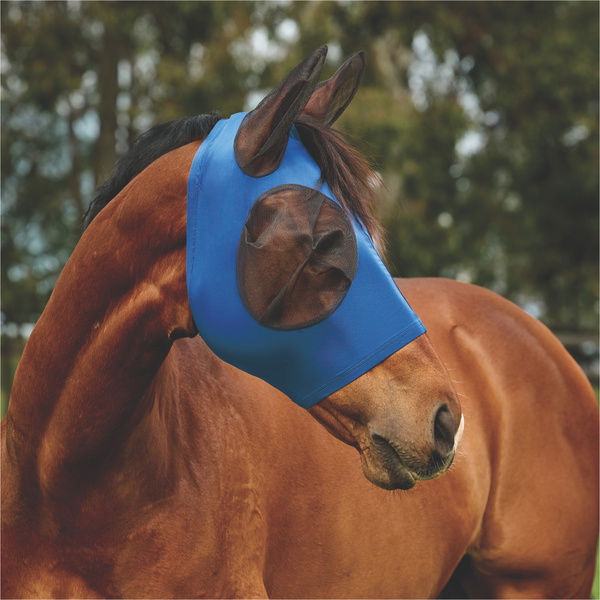 2026 WeatherBeeta Comfitec Deluxe Stretch Fly Mask With Ears 1029984 - Cobalt / Black